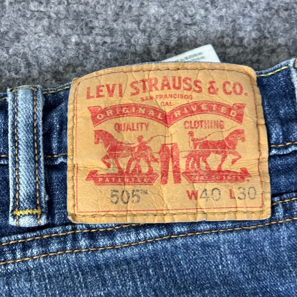 Levis 505 Regular Fit Straight Leg Blue‎ Denim Jeans Mens W40 L30
